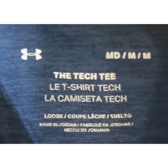 Under Armour The Tech Tee Shirt‎ Navy Blue V Neck Short Sleeve Size Medium Men's - Picture 4 of 6